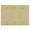 Hubbell Wallplate 3-Gang 3 Box Mount Blank Ivory - P33I