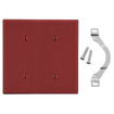 Hubbell Wallplate 2-Gang 2 Strap Mount Blank Red - P24R