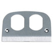 Hubbell SystemOne Fire-Rated Poke-Through Pedestal Plate Duplex Opening Stainless Steel - SS309D