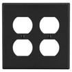 Hubbell Wallplate 2-Gang 2) Duplex Black - P82BK