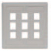 Face Plate  Rear-Loading  9 Port  Double Gang  Gray