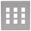 Hubbell Face Plate Rear-Loading 9 Port Double Gang Gray - IFP29GY