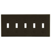 Hubbell Wallplate 5-Gang 5) Toggle Brown - P5