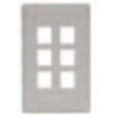 Face Plate  Rear-Loading  6 Port  Single Gang  Gray