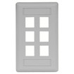 Hubbell Face Plate Rear-Loading 6 Port Single Gang Gray - IFP16GY