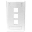 Hubbell Face Plate Rear-Loading 3 Port Single Gang White