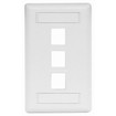 Hubbell Face Plate Rear-Loading 3 Port Single Gang White - IFP13W