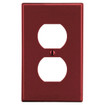 Hubbell Wallplate M-size 1-G 1) DUP RED - Captive Screw Feature on Single-gang Versi - PJ8R