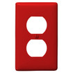 Hubbell Wallplate M-size 1-G 1) DUP RED - Captive Screw Feature on Single-gang Versi - PJ8R