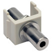 Hubbell AV Connector Stereo Jack 3.5mm Feed-Thru Nickel Office White - SF35FFOW