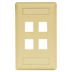 Hubbell Face Plate Rear-Loading 4 Port Single Gang Electric Ivory - IFP14EI