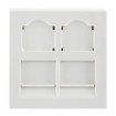 Hubbell Module Frame Shuttered 2-Port White 100 Pack - HFM2