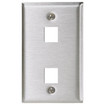 Hubbell Face Plate 1 Gang 2 Port Stainless Steel - SSF12