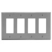 Hubbell Wallplate M-Size 4-Gang 4) Decorator Gray - PJ264GY