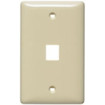 Hubbell Multimedia Wall Plate Standard Size Rear-Loading 1 Gang 1 Port Ivory