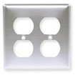 Hubbell Duplex Plate 2 Gang Standard Size Satin Stainless