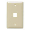 Hubbell Multimedia Wall Plate Standard Size Rear-Loading 1 Gang 1 Port Light Almond
