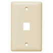 Hubbell Multimedia Wall Plate Standard Size Rear-Loading 1 Gang 1 Port Light Almond - NSP11LA