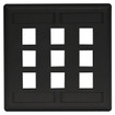 Hubbell Face Plate Rear-Loading 9 Port Double Gang Black - IFP29BK