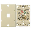Hubbell Telephone Wall Jack 6 Position 4 Conductor Screw Terminations Ivory - NS722I
