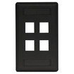 Hubbell Face Plate Rear-Loading 4 Port Single Gang Black - IFP14BK