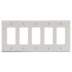 Hubbell Wallplate 5-Gang 5) Decorator Light Almond - P265LA