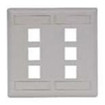 Hubbell Face Plate Rear-Loading 6 Port Double Gang Electric Ivory