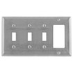Hubbell SS326 4-Gang Toggle/GFCI Plate