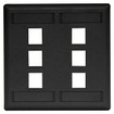 Hubbell Face Plate Rear-Loading 6 Port Double Gang Black - IFP26BK