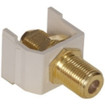 Hubbell AV Connector F-Type Coupler Gold Bulkhead F/F White