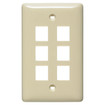 Hubbell Multimedia Wall Plate Standard Size Rear-Loading 1 Gang 6 Port Ivory - NSP16I