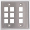 Hubbell Face Plate 2 Gang 9 Port Stainless Steel