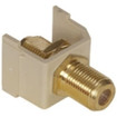 Hubbell AV Connector F-Type Coupler Gold Bulkhead F/F Ivory