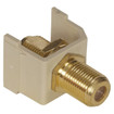 Hubbell AV Connector F-Type Coupler Gold Bulkhead F/F Ivory - SFFGEI