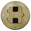 Hubbell Floor Box with Tile Flange and Door Brass - RF509BR