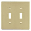 Hubbell Wallplate 2-Gang 2) Toggle Ivory - P2I