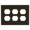 Hubbell Wallplate 3-Gang 3) Duplex Brown - P83