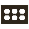 Hubbell Wallplate 3-Gang 3) Duplex Brown - P83