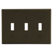 Hubbell Wallplate 3-Gang 3) Toggle Gang Brown - P3
