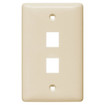Hubbell Multimedia Wall Plate Standard Size Rear-Loading 1 Gang 2 Port Light Almond - NSP12LA