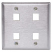 Hubbell Face Plate 2 Gang 4 Port Stainless Steel - SSF204