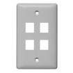 Hubbell NSP14GY 4 Port Wall Plate
