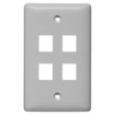 Hubbell NSP14GY 4 Port Wall Plate