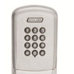 HES KP-100A self-contained digital keypad installation and mounting detail view