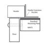 HES HEB-3BK-MM15 Header Extension Bracket