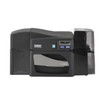 HID 55010 Fargo DTC4500e single-side ID card printer front view with output tray