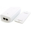 Ubiquiti POE-54V-80W PoE power injector showing connector terminals and LED indicators