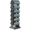 CS-RAC-60-B-NA-KIT Zebra 60 bay open frame rack side angle