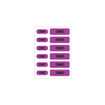 Zebra alert label SKU LB-ALERT-DNR-PUR purple warning stickers close-up