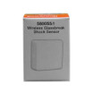 Honeywell 5800SS1 shock sensor close-up showing wireless transmitter and mounting bracket